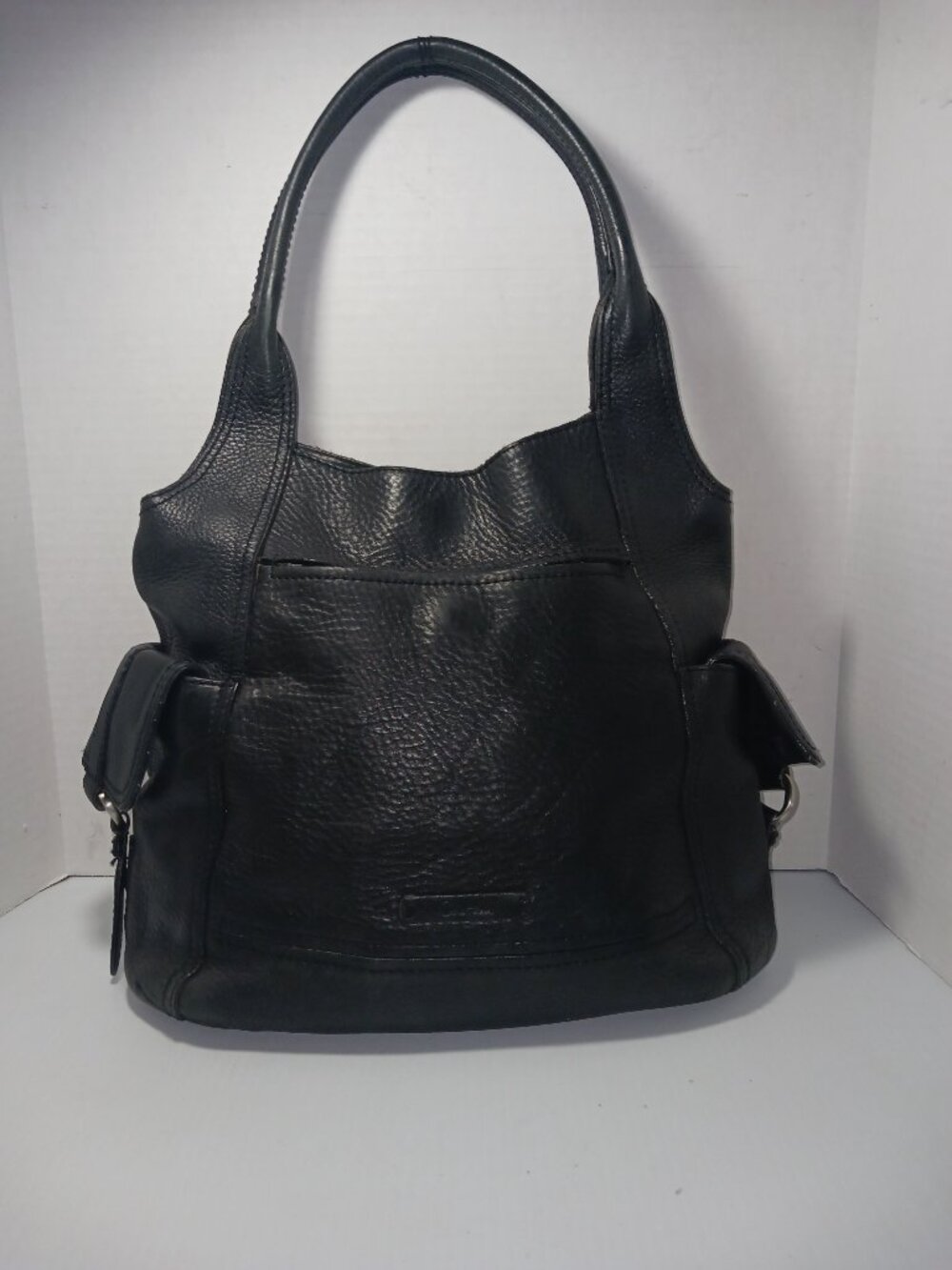 Cole Haan Pebbeled Black Leather Large Hobo Bag